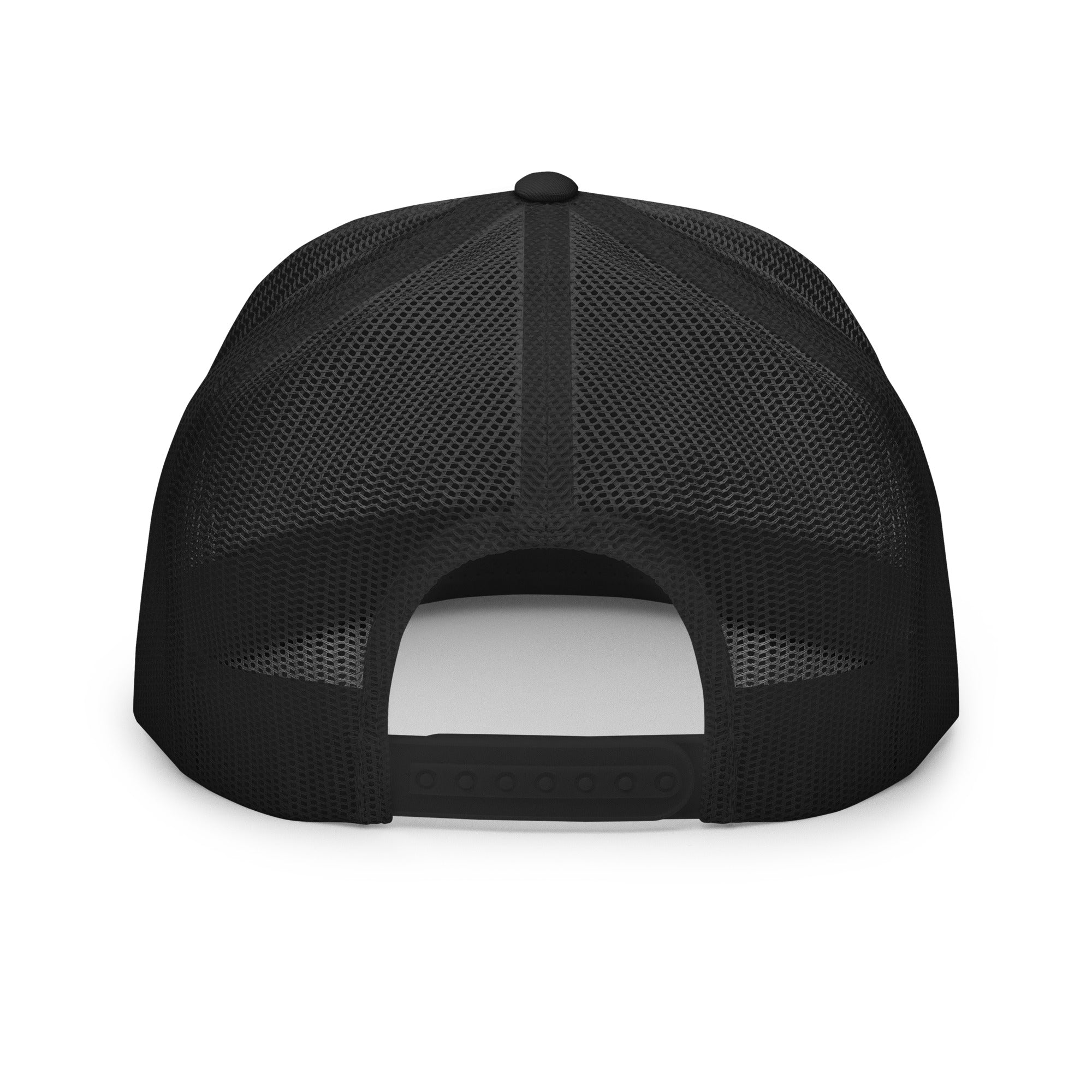 YNAUT Trucker Cap with printed YNAUT logo, 5-panel-trucker-cap-black-back-69dd2594ca302