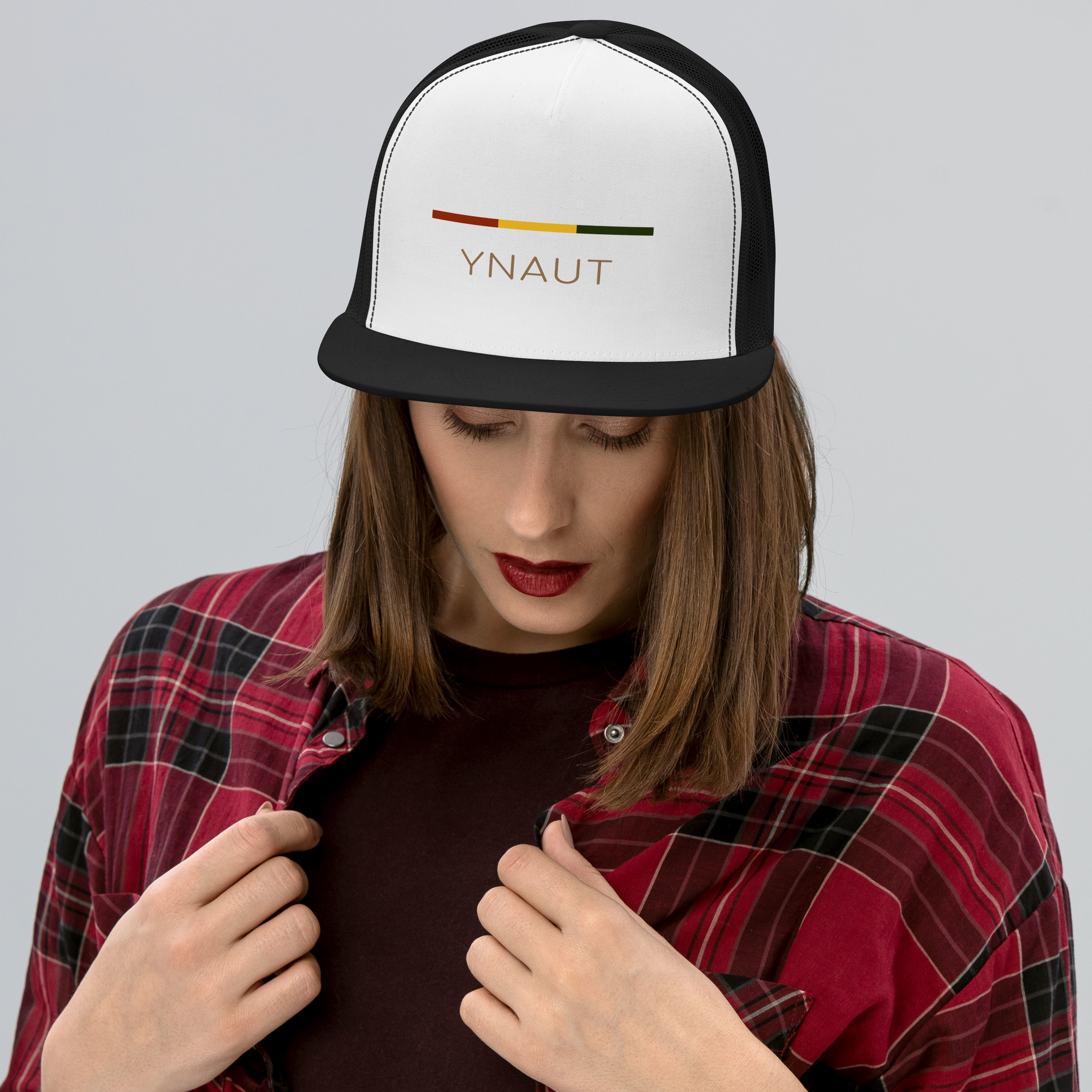 YNAUT trucker cap minimalist cannabis/rasta inspired streetwear hat