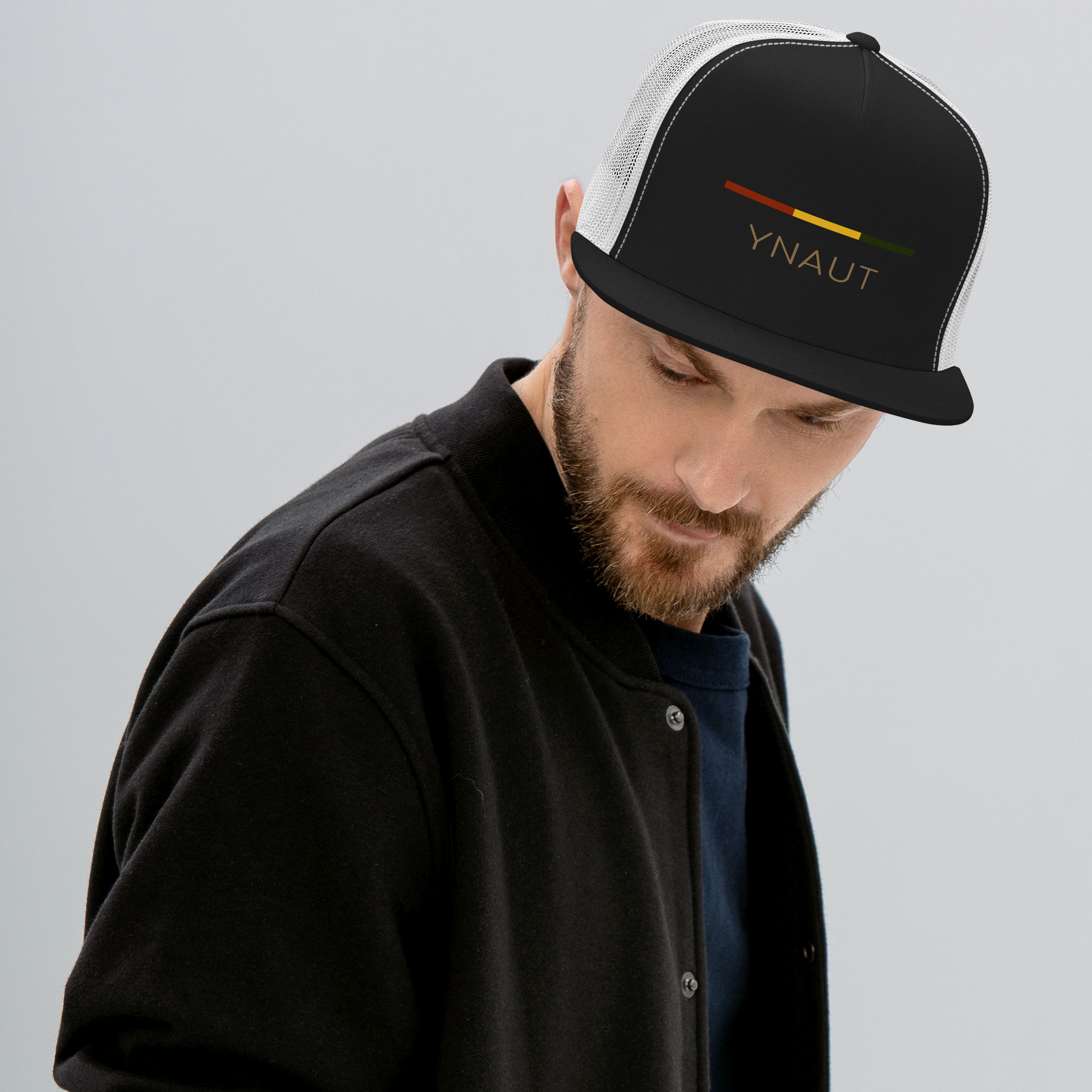 YNAUT trucker cap minimalist cannabis/rasta inspired streetwear hat