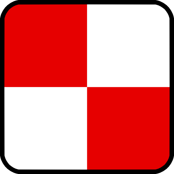 YNAUT Signal collection icon red and white U signal flag