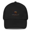 YNAUT Classic Cap with printed YNAUT logo, classic-dad-hat-black-front-69d918237338f