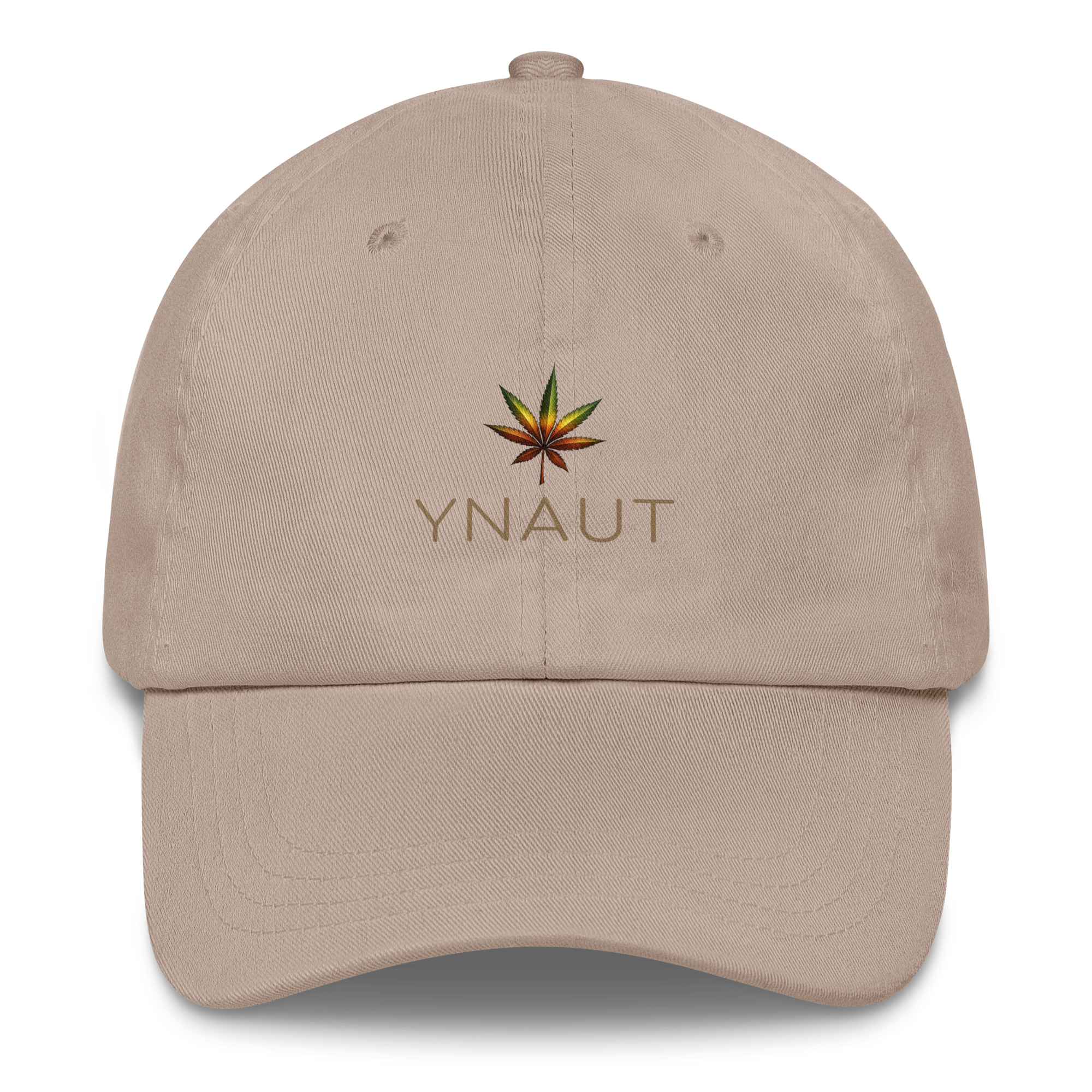 YNAUT Classic Cap with printed YNAUT logo, classic-dad-hat-stone-front-69d9182375af9