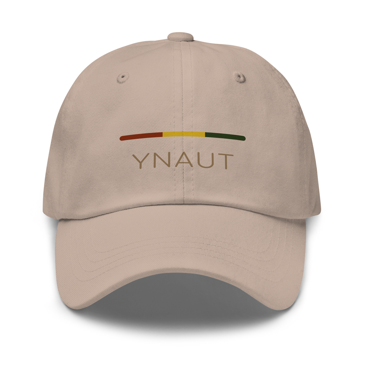 Classic Dad Hat | Riddim Collection | YNAUT with printed YNAUT Riddim logo, stone, front view