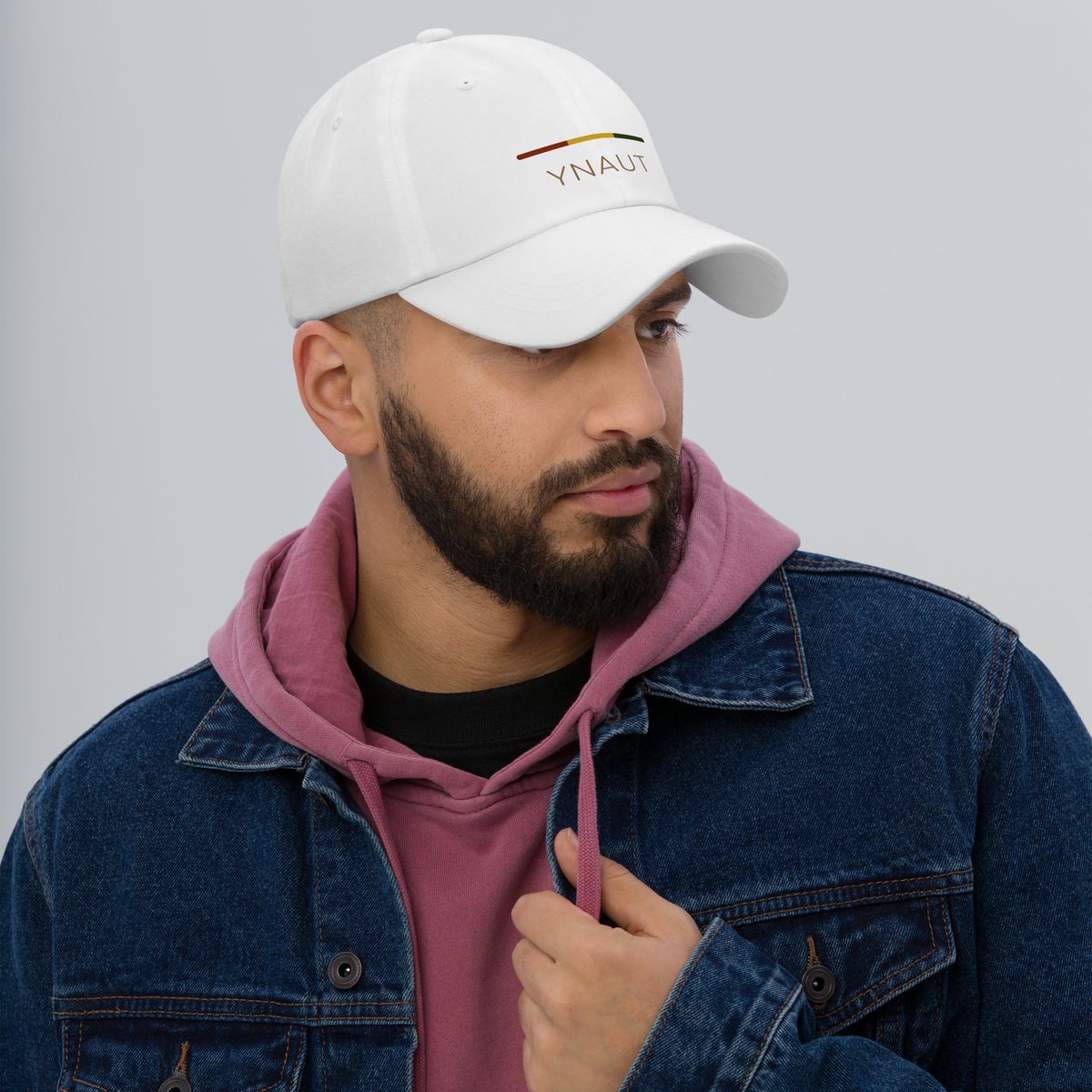Classic Dad Cap | Rhythm Collection | YNAUT with printed YNAUT logo, classic-dad-hat-white-right-front-6ab30b06a52df