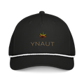 Classic Rope Cap | High Tide Collection | YNAUT with printed YNAUT High Tide logo, black white, front view