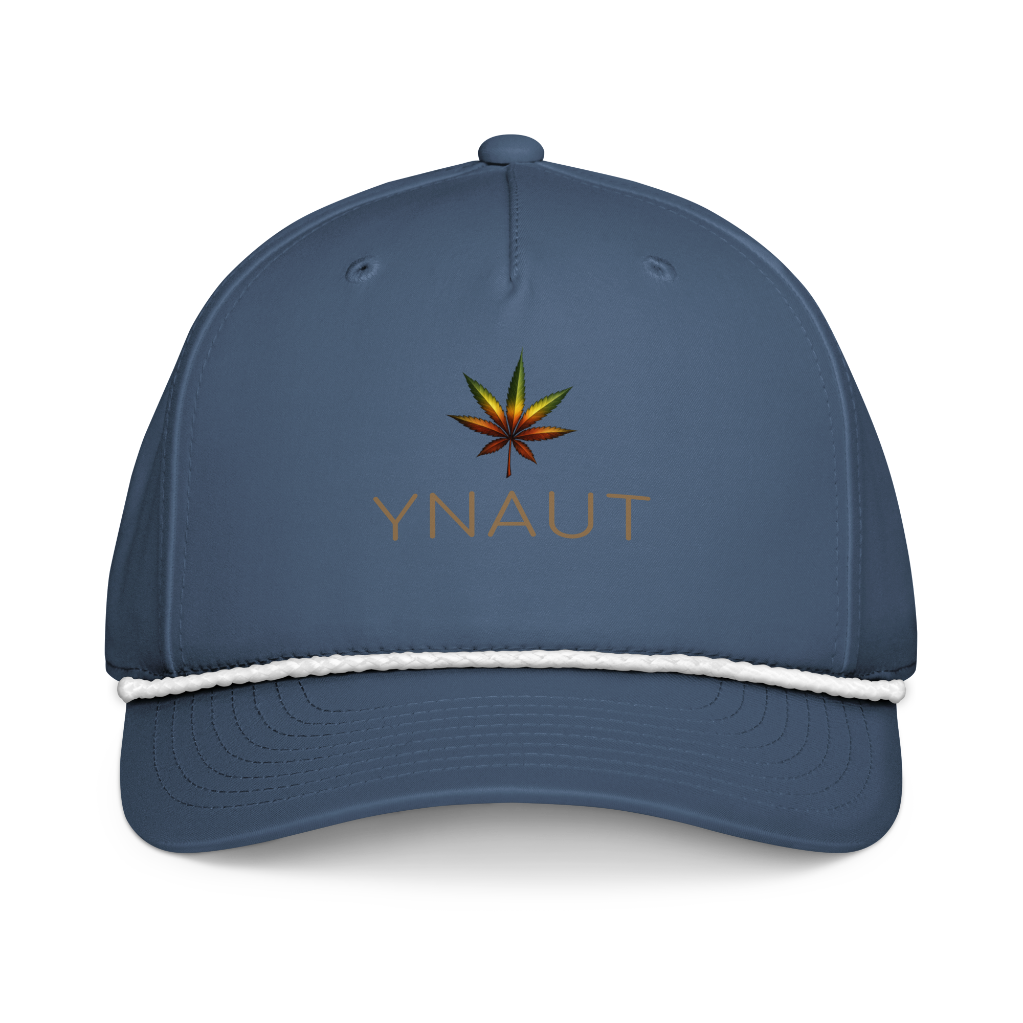 YNAUT Classic Rope Cap with printed YNAUT logo, classic-rope-cap-light-blue-white-front-69d81262910d2