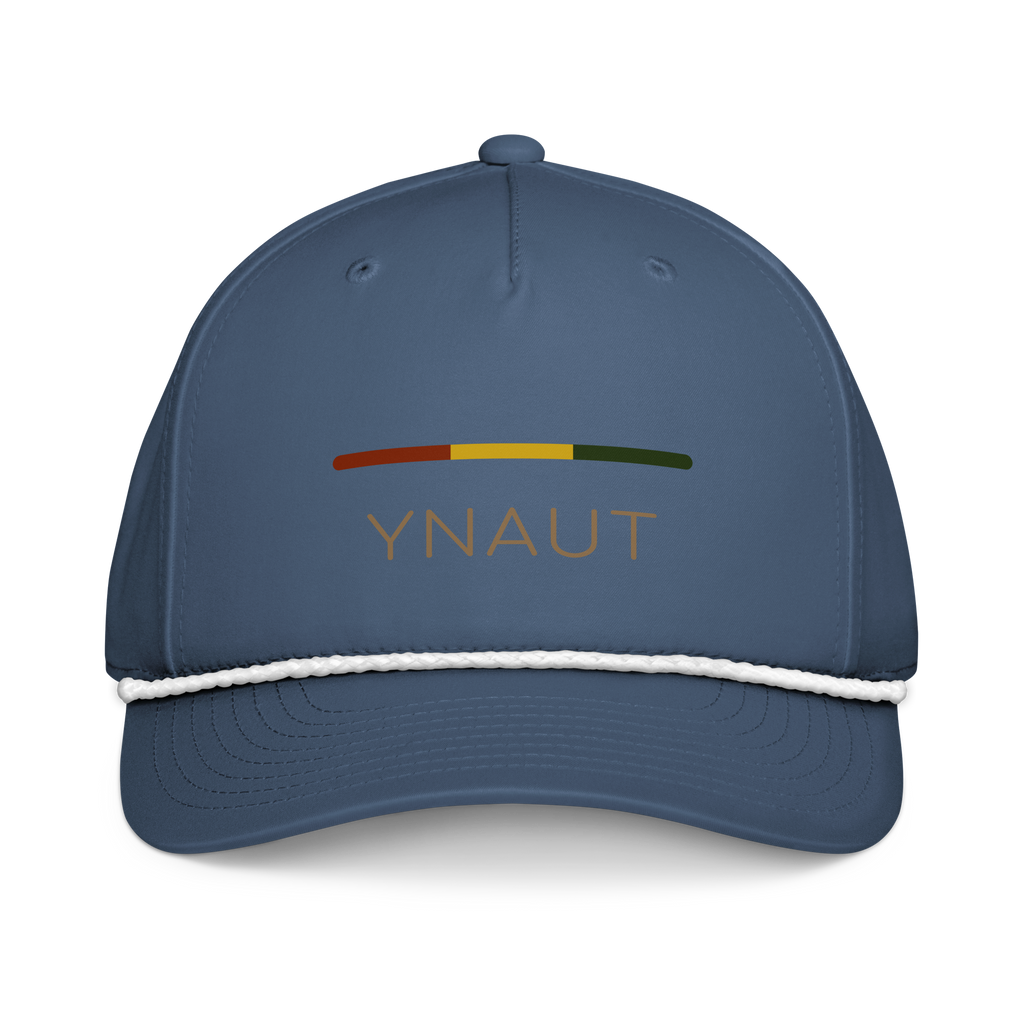 Classic Rope Cap | Riddim Collection | YNAUT with printed YNAUT Riddim logo, light blue white, front view
