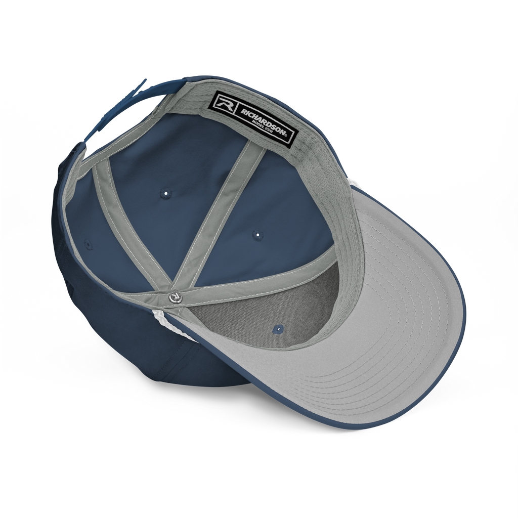Classic Rope Cap | Riddim Collection | YNAUT with printed YNAUT Riddim logo, light blue white, product details view