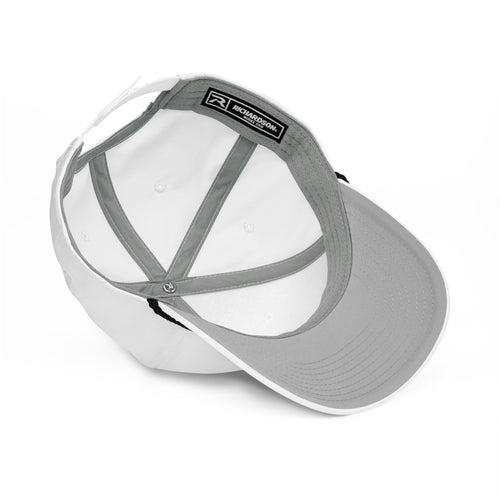 YNAUT Classic Rope Cap | Stripe Logo Rasta-Inspired Minimalist Hat with printed YNAUT logo, classic-rope-cap-white-black-product-details-6a2afb9a366fb