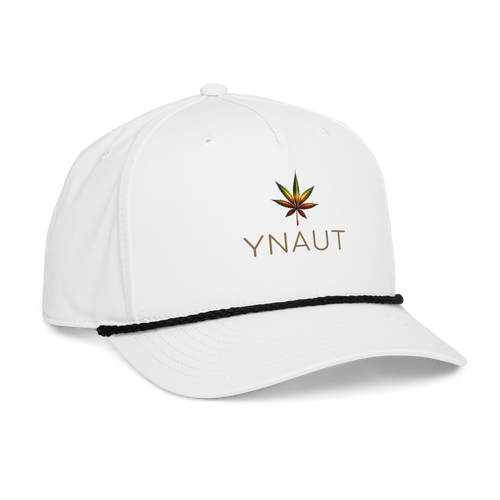 YNAUT Classic Rope Cap with printed YNAUT logo, classic-rope-cap-white-black-right-front-69d81262912dd