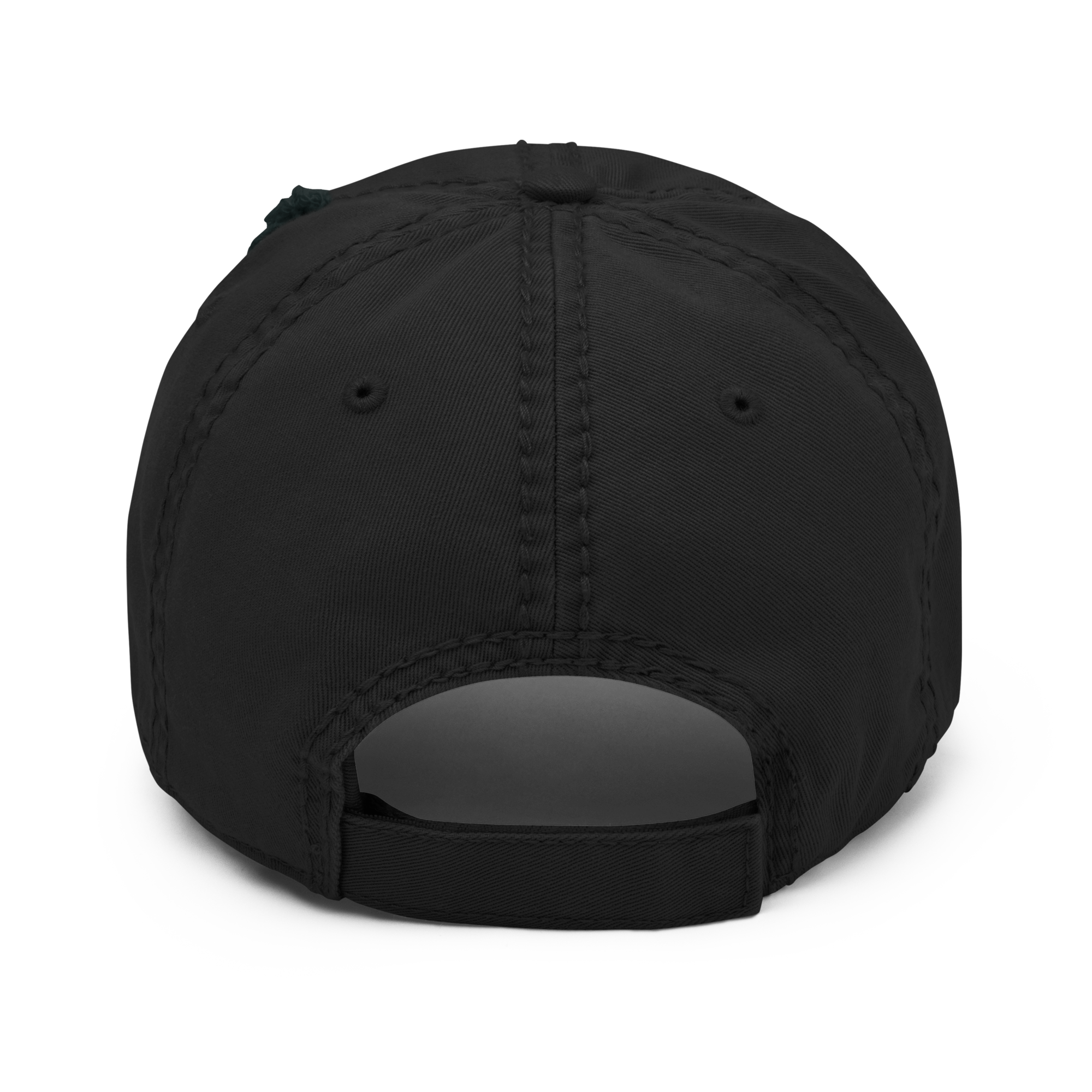 YNAUT Distressed Cap with printed YNAUT logo, distressed-dad-hat-black-back-69d18a65bf6c7