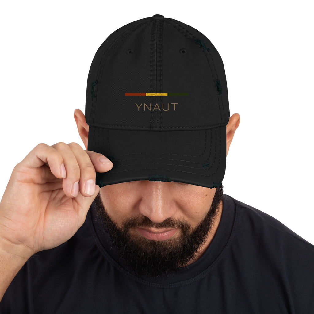 YNAUT distressed cap minimalist cannabis inspired streetwear hat