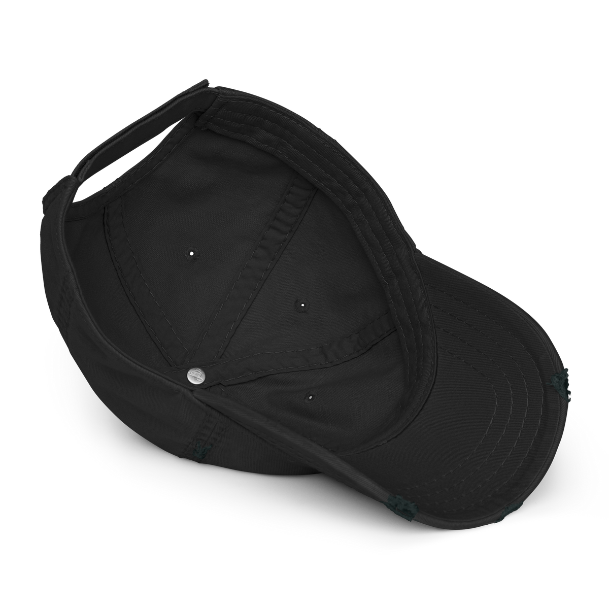 Distressed Dad Hat | Signal Collection | YNAUT with printed YNAUT Signal logo, black, product details view