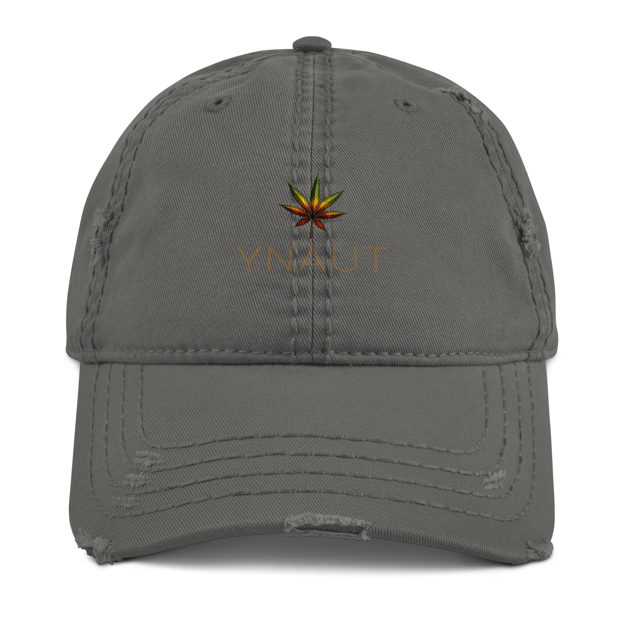 YNAUT distressed cap minimalist cannabis inspired streetwear hat