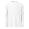 Premium Midweight Long Sleeve T-Shirt | Signal Collection | YNAUT with printed YNAUT Signal logo, white, front view