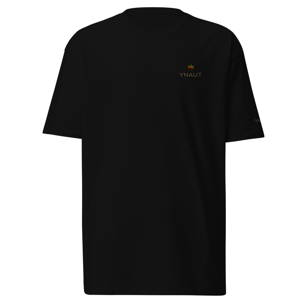 Premium Midweight T-Shirt | High Tide Collection | YNAUT with printed YNAUT High Tide logo, black, front view