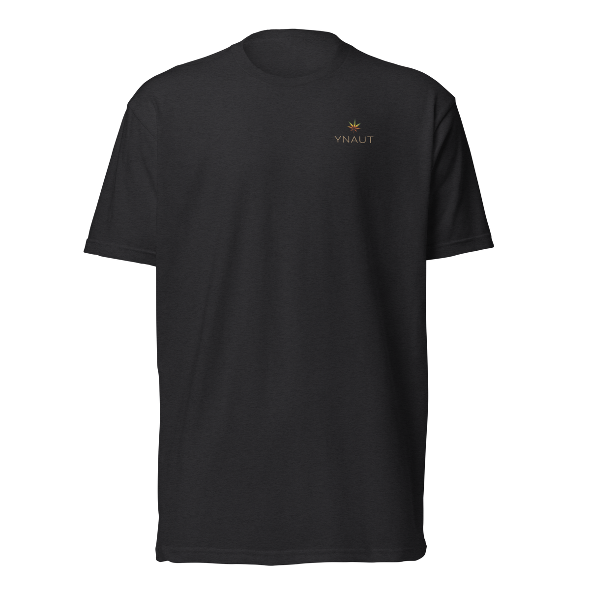 Unisex Fitted T-Shirt | High Tide Collection | YNAUT with printed YNAUT logo, unisex-cvc-t-shirt-black-front-6aadc07e25f0c