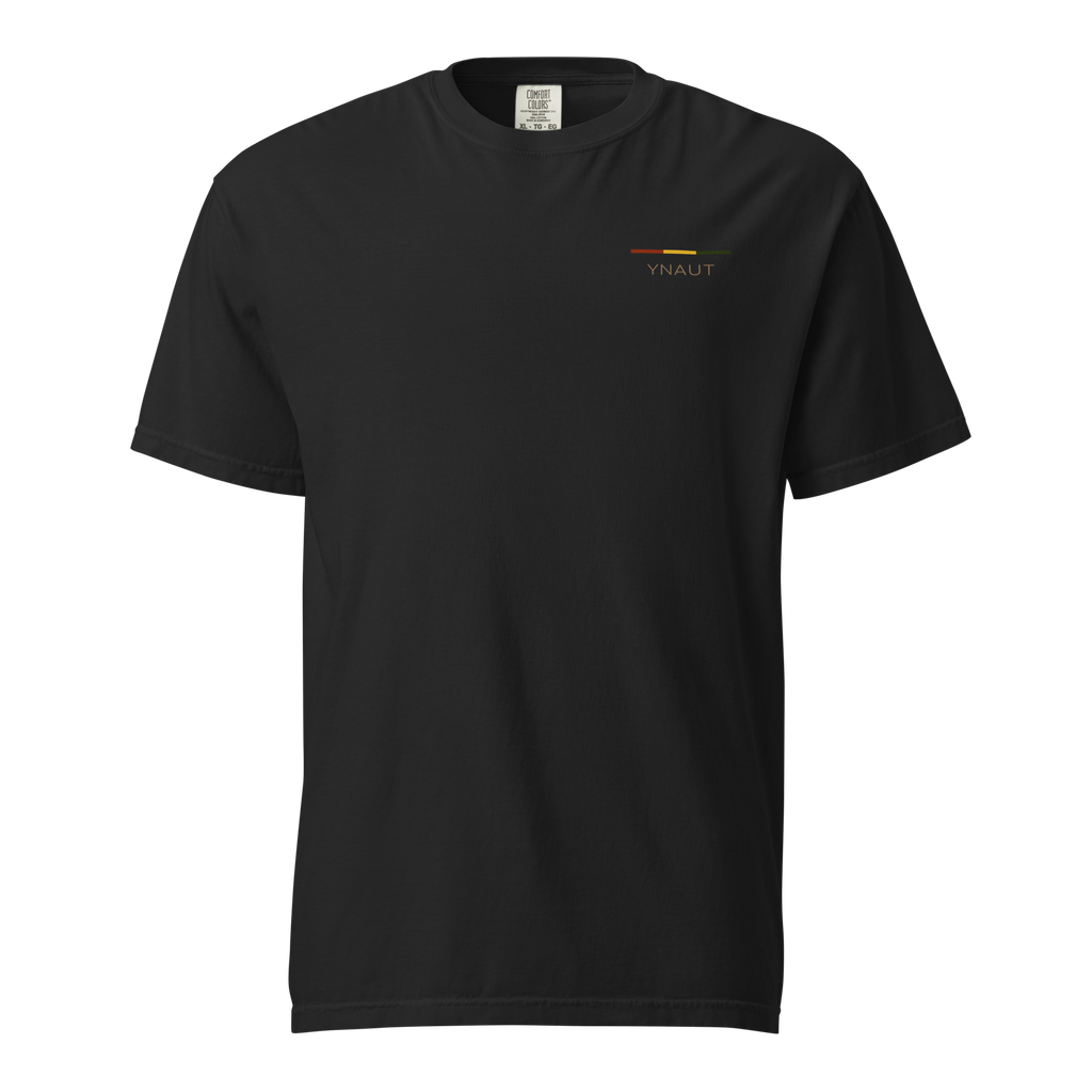 YNAUT Unisex garment dyed t-shirt minimalist cannabis/rasta inspired streetwear t-shirt