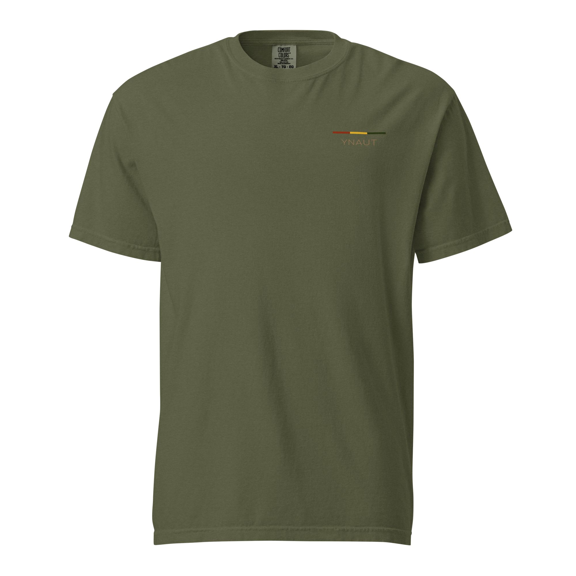 YNAUT Unisex garment dyed t-shirt minimalist cannabis/rasta inspired streetwear t-shirt