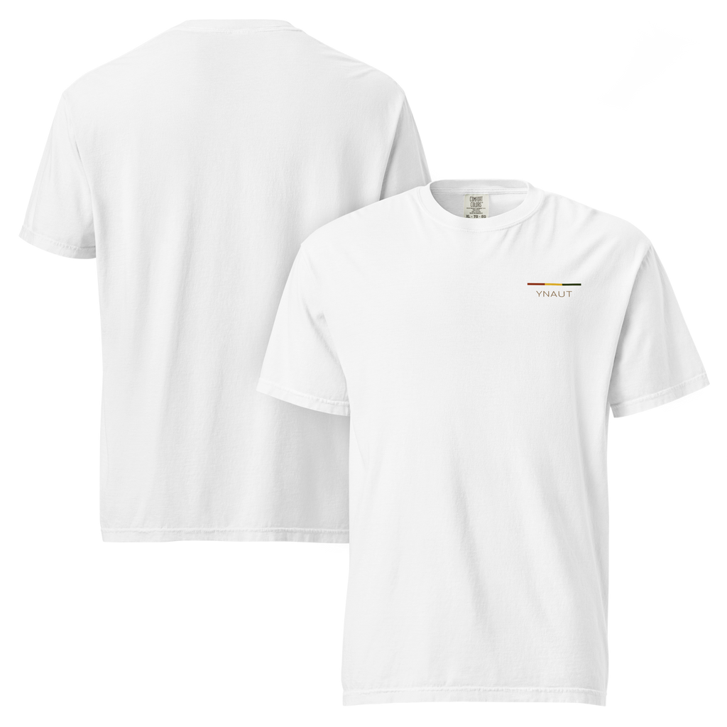 YNAUT Unisex garment dyed t-shirt minimalist cannabis/rasta inspired streetwear t-shirt