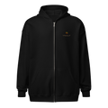 YNAUT Unisex Heavy Blend Zip Hoodie | Minimalist Reggae & Cannabis Lifestyle Layer with printed YNAUT logo, unisex-heavy-blend-zip-hoodie-black-front-6a4c2b8275131