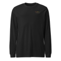 Premium Long Sleeve Tee | Rhythm Collection | YNAUT with printed YNAUT logo, unisex-long-sleeve-tee-black-heather-front-6ab3027601999