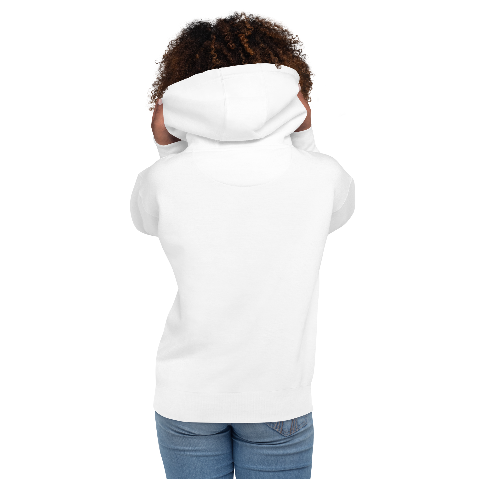 YNAUT Unisex Hoodie with printed YNAUT logo, unisex-premium-pullover-hoodie-white-back-69d92b52542ab