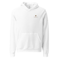 Premium Unisex Hoodie | High Tide Collection | YNAUT with printed YNAUT High Tide logo, white, front view
