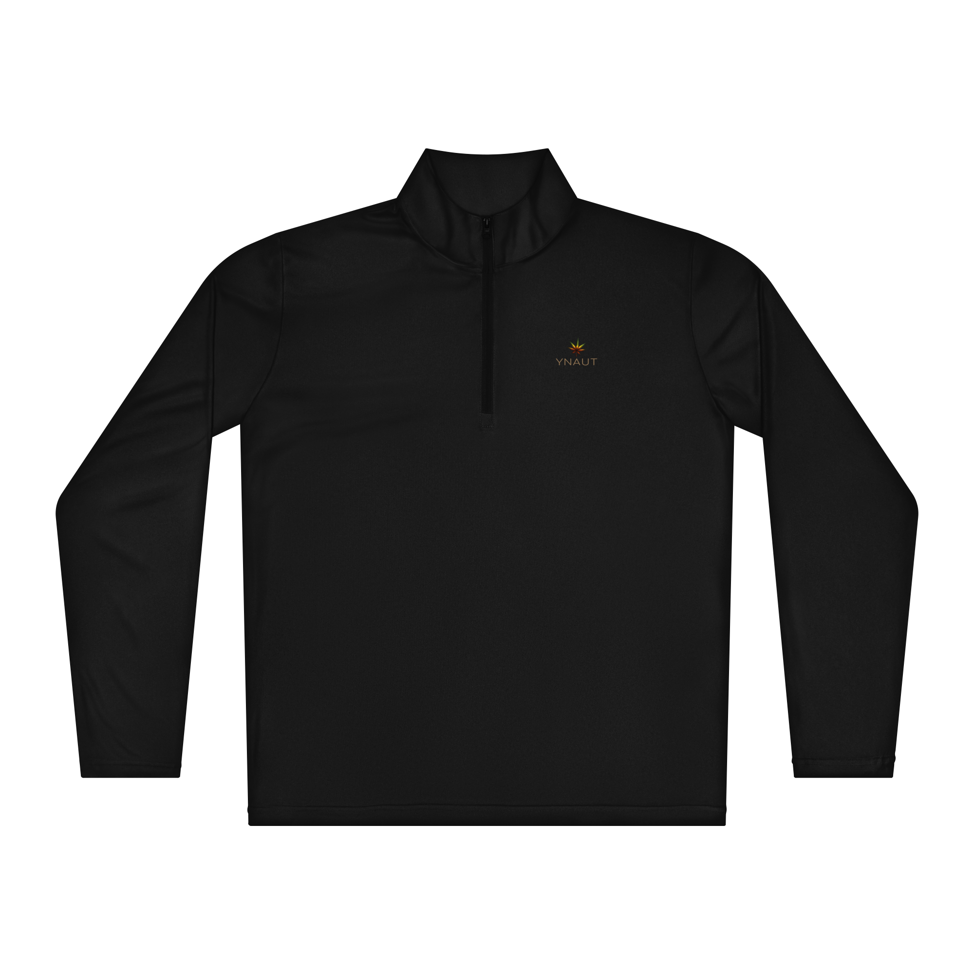 unisex-quarter-zip-pullover-black-front