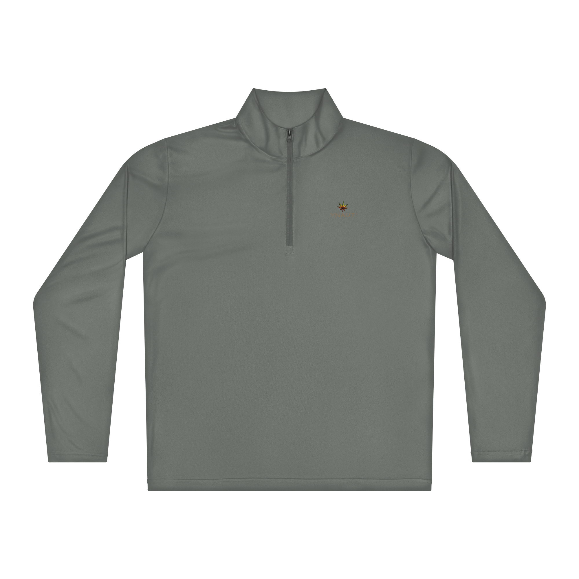 unisex-quarter-zip-pullover-grey-concrete-front