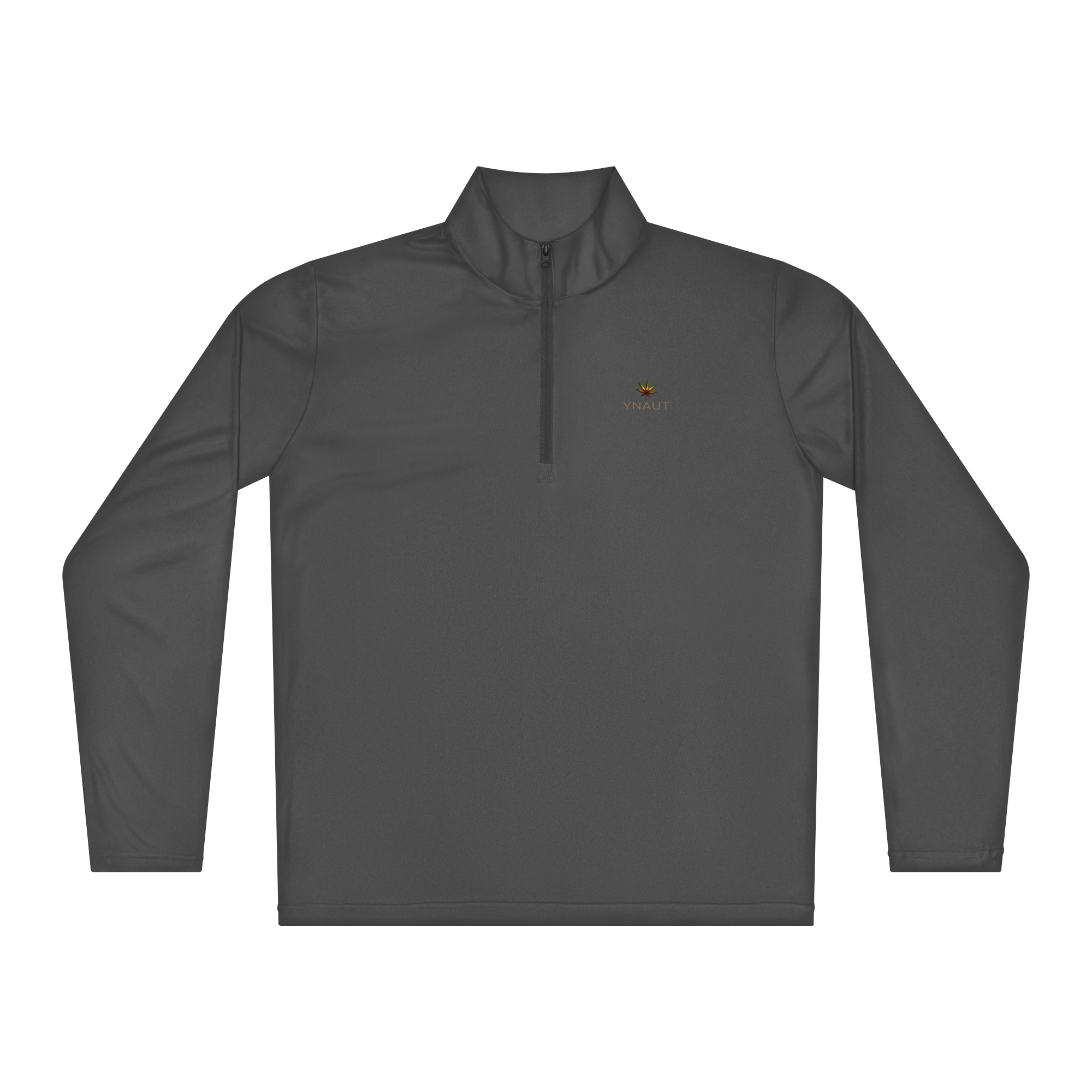 unisex-quarter-zip-pullover-iron-grey-front