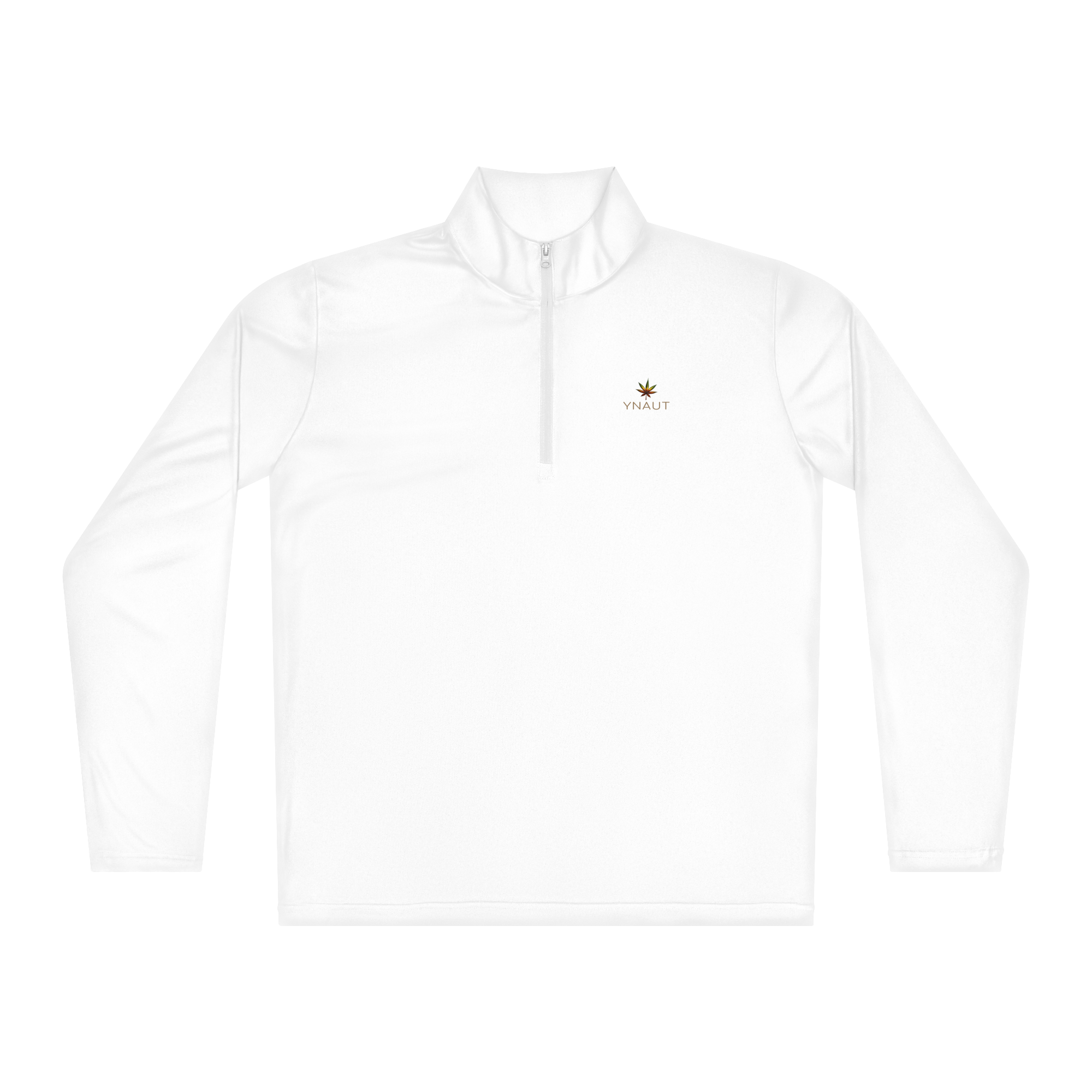 unisex-quarter-zip-pullover-white-front