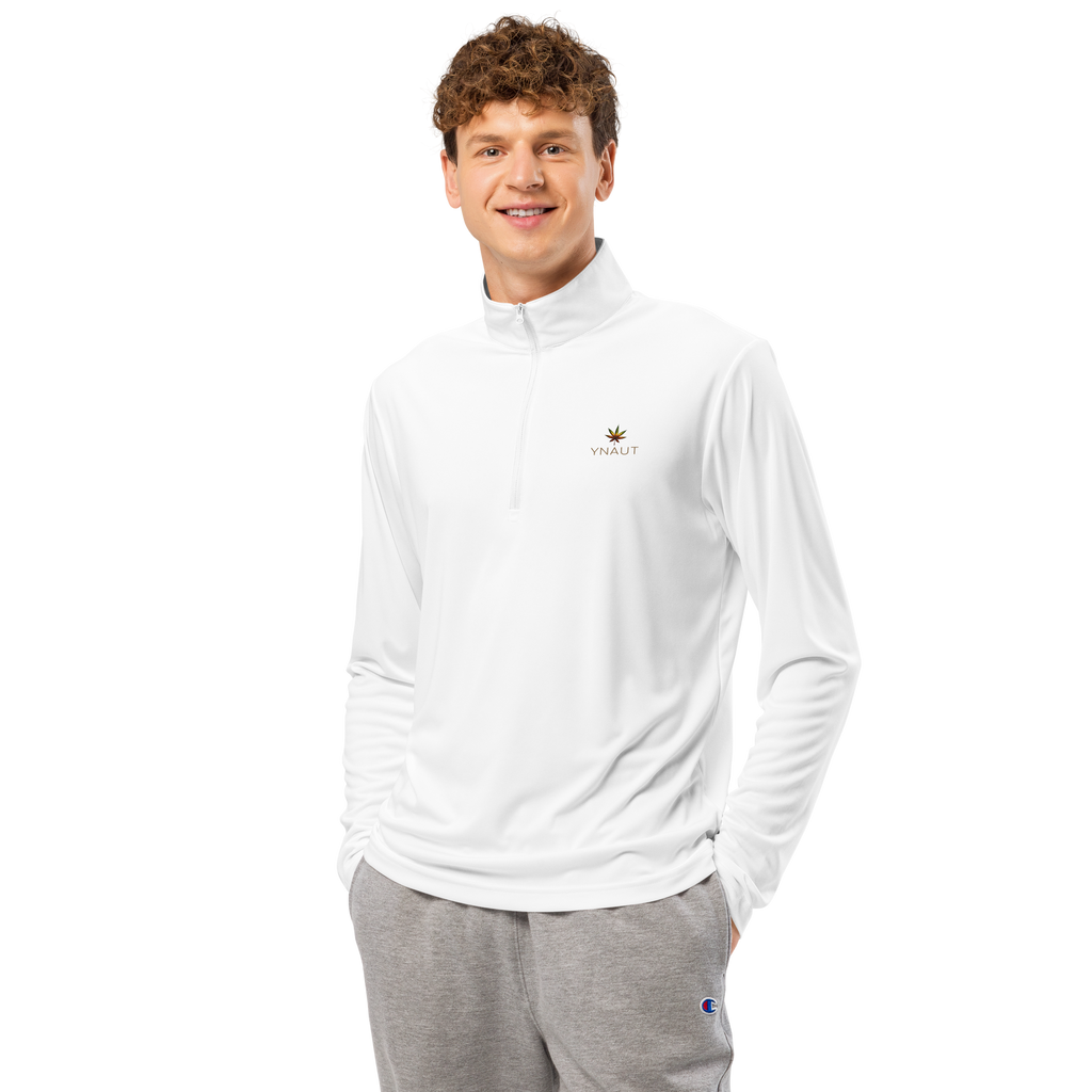 unisex-quarter-zip-pullover-white-front
