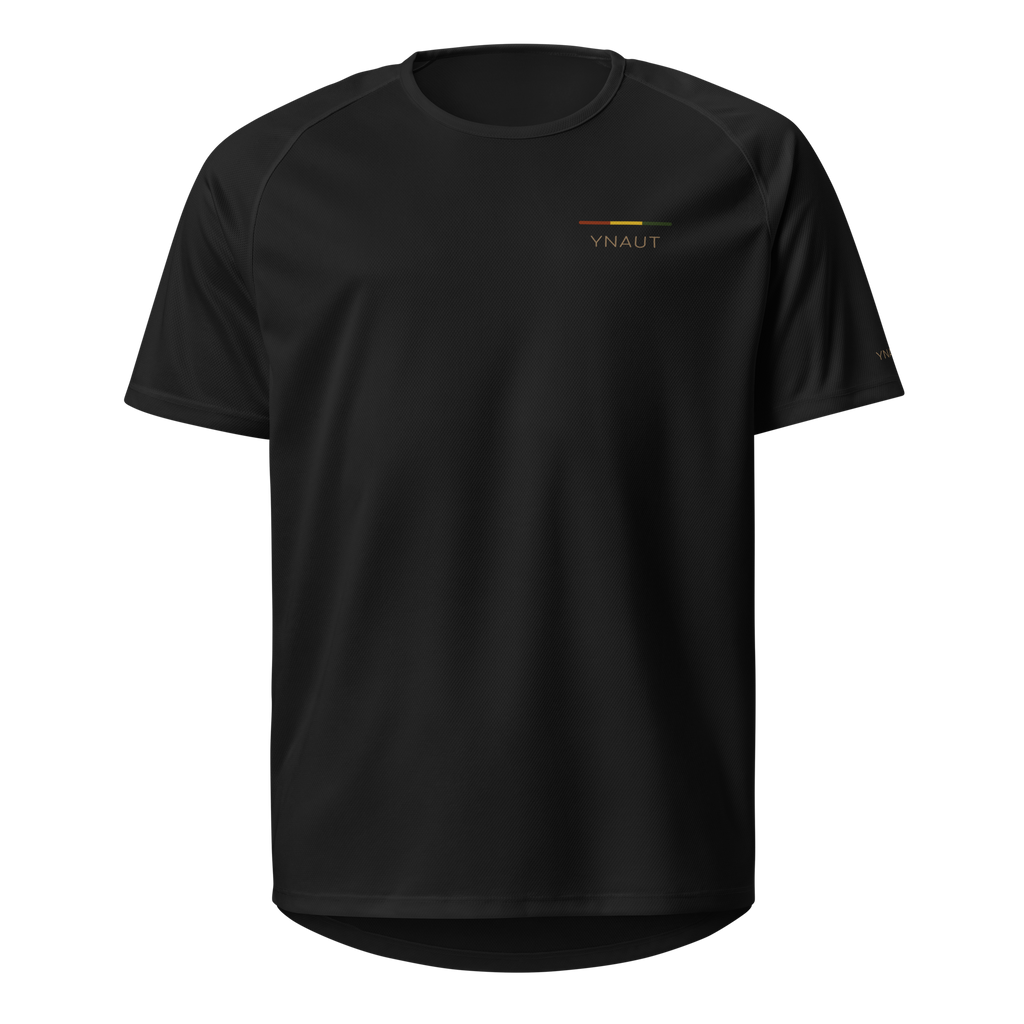Unisex Sports Jersey | Rhythm Collection | YNAUT with printed YNAUT logo, unisex-sports-jersey-black-front-6ab30e959bdb0