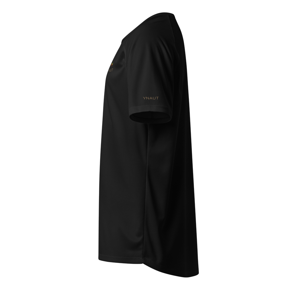 Unisex Sports Jersey | High Tide Collection | YNAUT with printed YNAUT High Tide logo, black, left view