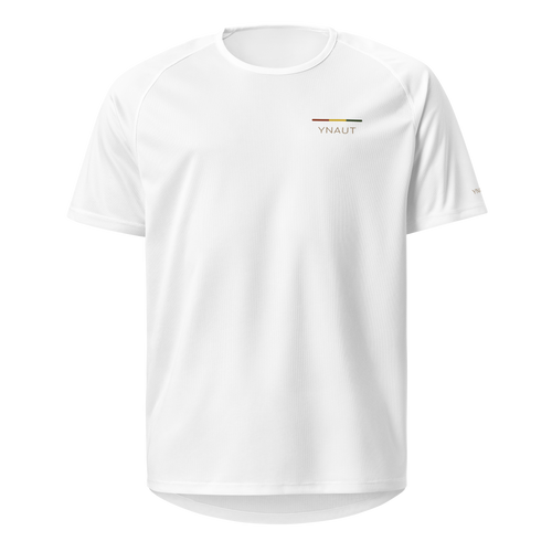 Unisex Sports Jersey | Rhythm Collection | YNAUT with printed YNAUT logo, unisex-sports-jersey-white-front-6ab30e959b513
