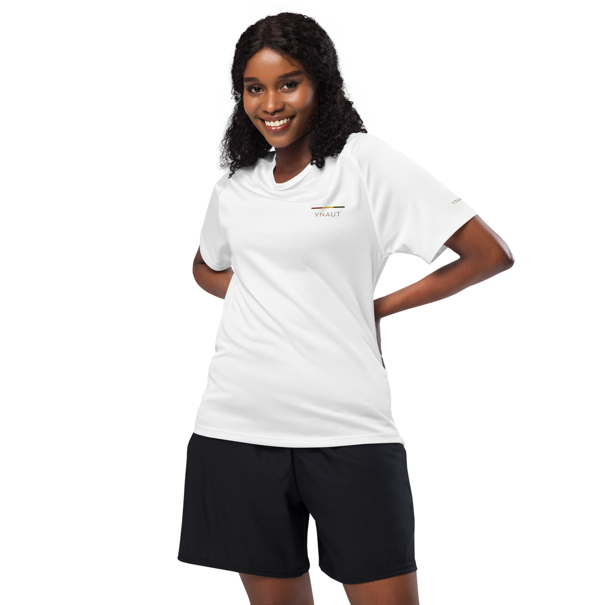Unisex Sports Jersey | Rhythm Collection | YNAUT with printed YNAUT logo, unisex-sports-jersey-white-front-6ab30e959bcc3