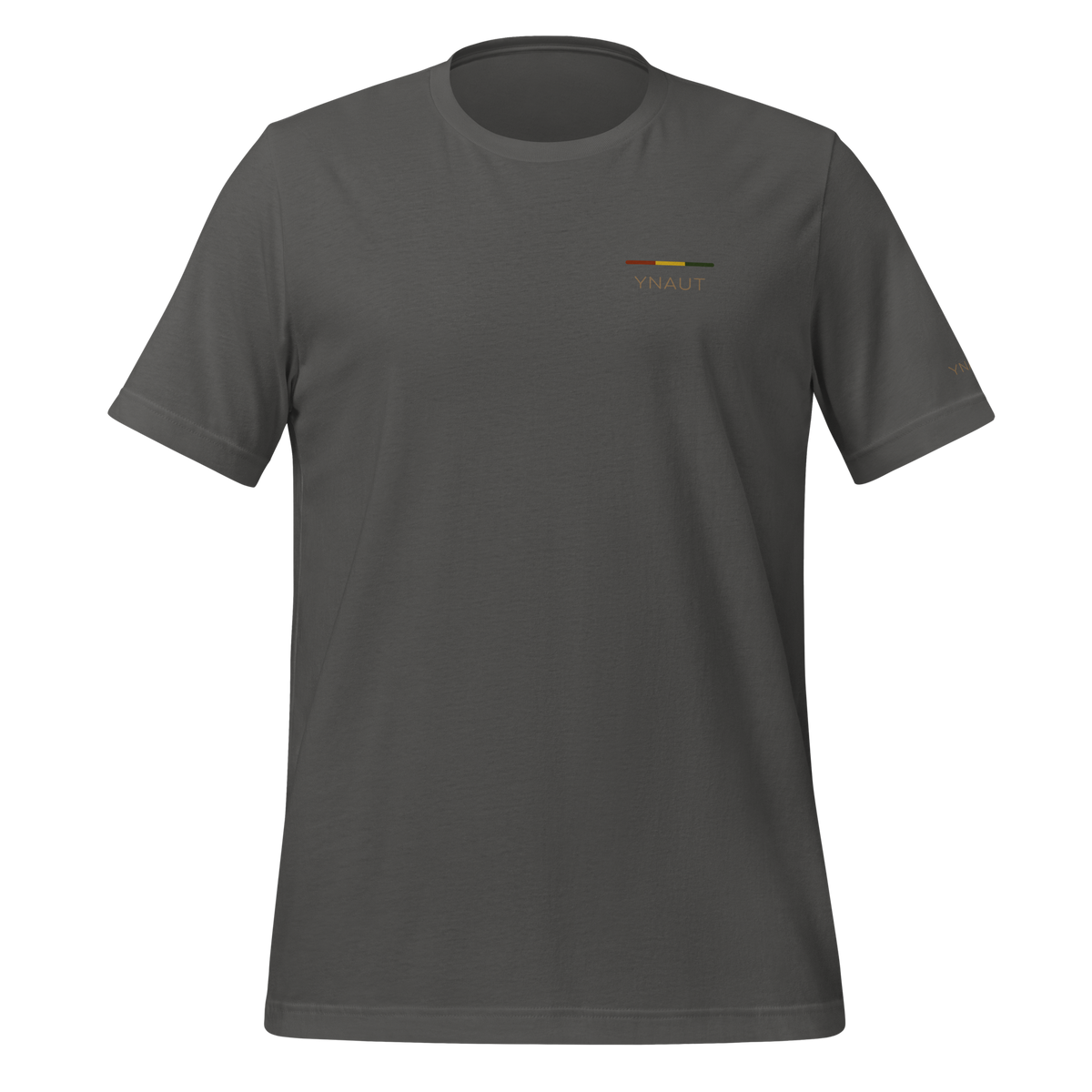 Premium Lightweight T-Shirt | Riddim Collection | YNAUT with printed YNAUT Riddim logo, asphalt, front view