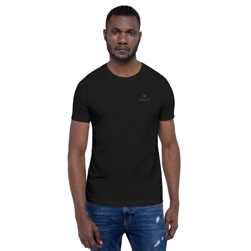 Premium Lightweight T-Shirt | High Tide Collection | YNAUT with printed YNAUT High Tide logo, black, front view