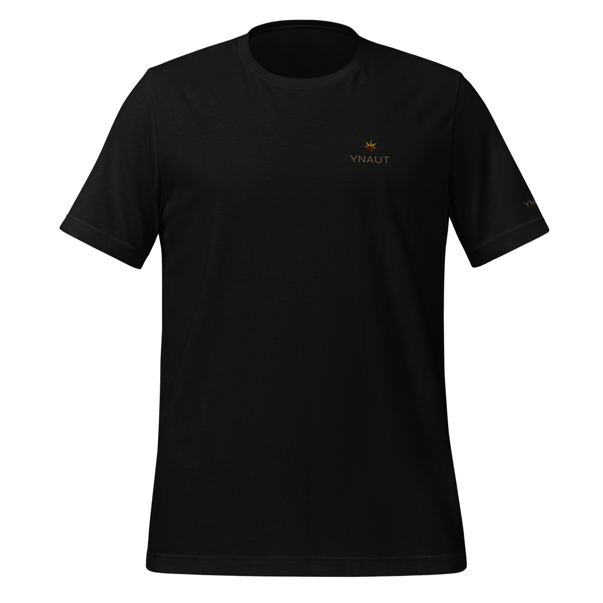 Premium Lightweight T-Shirt | High Tide Collection | YNAUT with printed YNAUT High Tide logo, black, front view